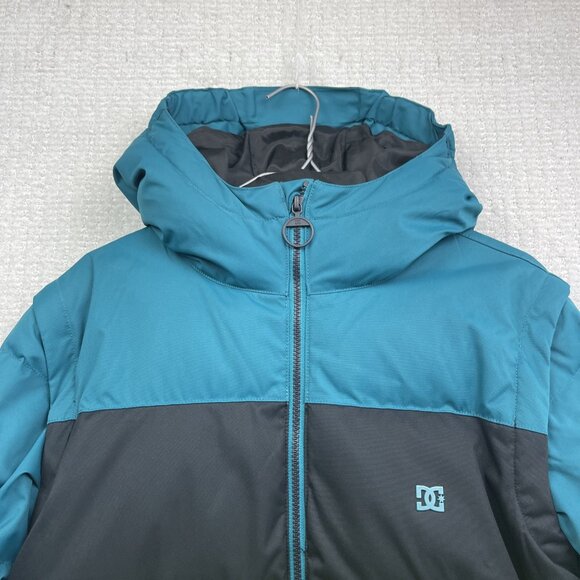 DC Downhill Boy XL (Men ~ S) DownInsulated Snowboard Puffer Jacket Blue / Green - Picture 2 of 16